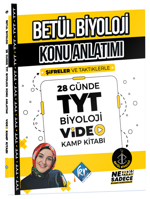 KR Akademi YKS TYT Betül Biyoloji Konu Anlatımı 28 Günde Video Kamp Kitabı - Betül Büyükkalaycı KR Akademi Yayınları