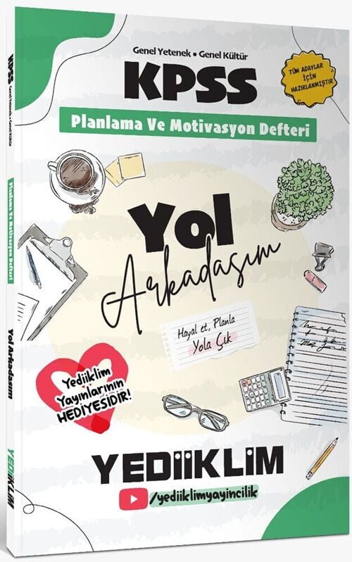 ÜCRETSİZ - Yediiklim 2026 KPSS Genel Yetenek Genel Kültür Yol Arkadaşım Planlama ve Motivasyon Defteri Yediiklim Yayınları