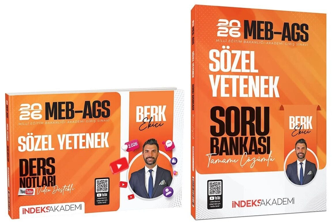 İndeks Akademi 2026 MEB-AGS Sözel Yetenek Ders Notları + Soru Bankası 2 li Set - Berk Ekici İndeks Akademi Yayıncılık