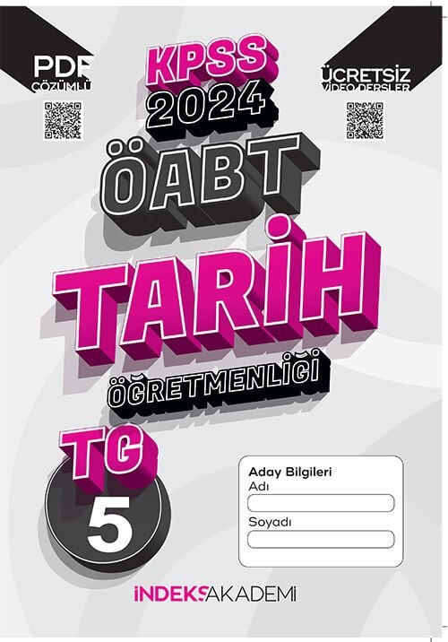 İndeks Akademi 2024 ÖABT TG-5 Türkiye Geneli Deneme Tarih Çözümlü İndeks Akademi Yayıncılık