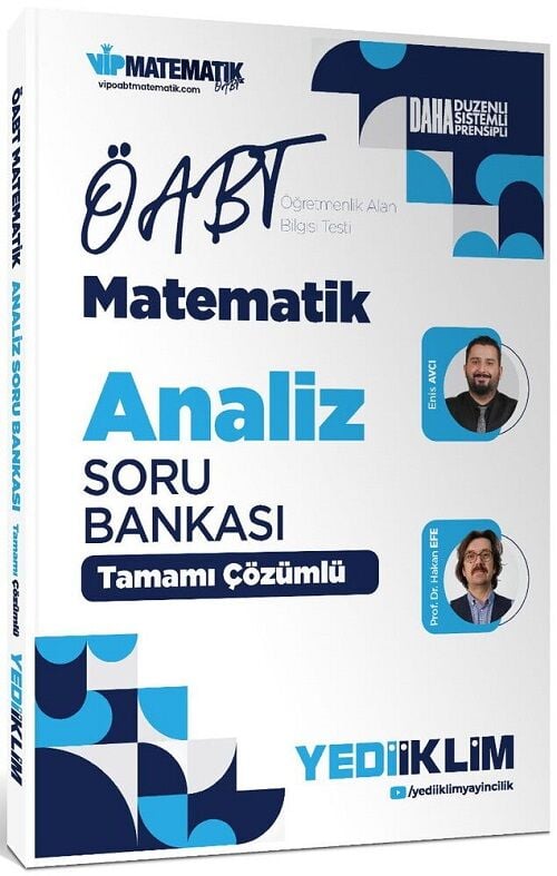 Yediiklim 2027 ÖABT MEB-AGS İlköğretim Ortaöğretim Lise Matematik Öğretmenliği Analiz Soru Bankası Çözümlü Yediiklim Yayınları