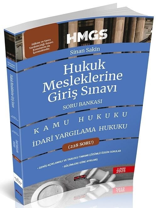 Savaş 2025 HMGS Kamu Hukuku İdari Yargılama Hukuku Soru Bankası 3. Baskı - Sinan Sakin Savaş Yayınları