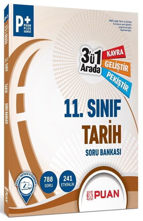 Puan 11. Sınıf Tarih 3 ü 1 Arada Soru Bankası Puan Yayınları