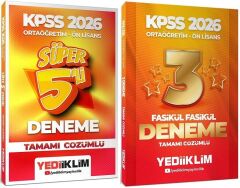 Yediiklim 2026 KPSS Lise Ortaöğretim Ön Lisans Süper Yıldız 5+3 Deneme 2 li Set Yediiklim Yayınları