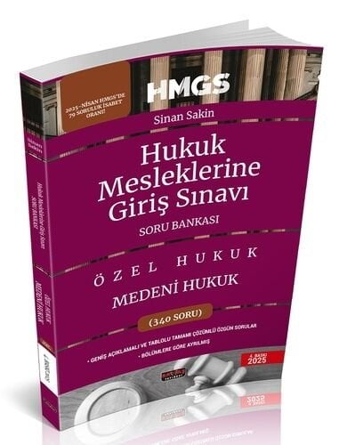 Savaş 2025 HMGS Özel Hukuk Medeni Hukuk Soru Bankası 4. Baskı - Sinan Sakin Savaş Yayınları