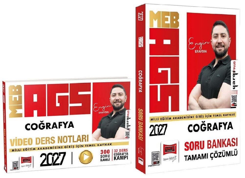 Yargı 2027 MEB-AGS Coğrafya Video Ders Notları + Soru Bankası 2 li Set - Engin Eraydın Yargı Yayınları