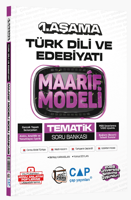 Çap Yayınları 2028 YKS AYT Türk Dili ve Edebiyatı Ders Platosu Maarif Modeli Tematik Soru Bankası 1. Aşama Çap Yayınları