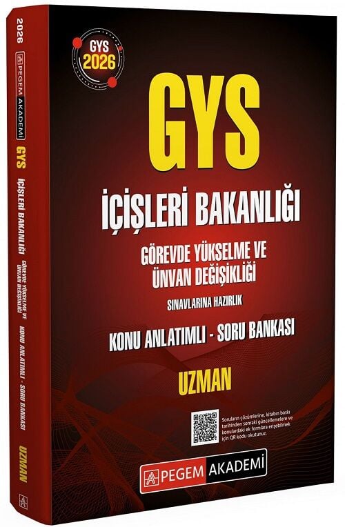 Pegem 2026 GYS İçişleri Bakanlığı Uzman Konu Anlatımlı Soru Bankası Görevde Yükselme Pegem Akademi Yayınları