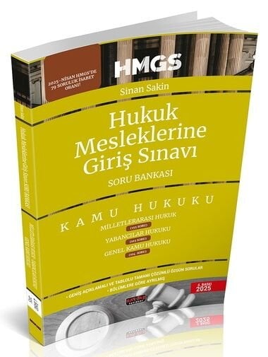 Savaş 2025 HMGS Kamu Hukuku Milletlerarası Hukuk ve Genel Kamu Hukuku Soru Bankası 4. Baskı - Sinan Sakin Savaş Yayınları