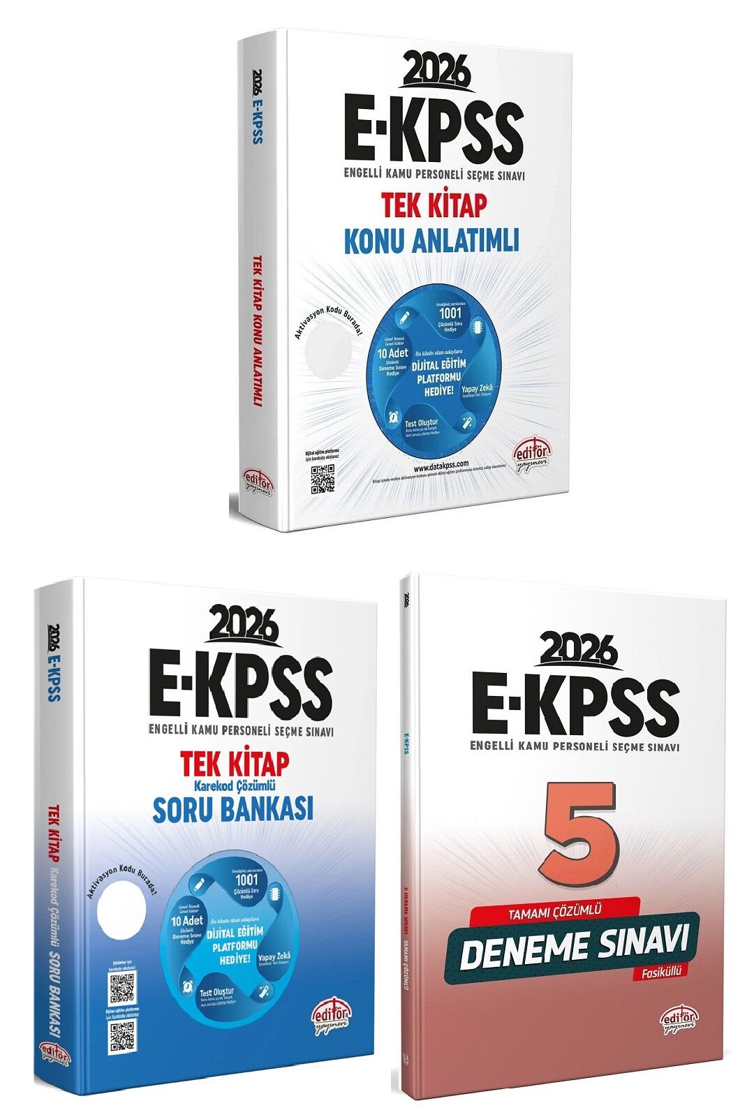 Editör 2026 EKPSS Konu + Soru Bankası + 5 Deneme 3 lü Set Editör Yayınları