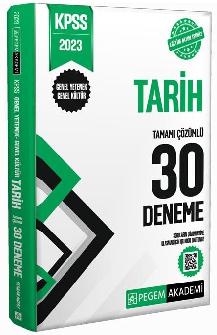 SÜPER FİYAT - Pegem 2023 KPSS Tarih 30 Deneme Çözümlü Pegem Akademi Yayınları