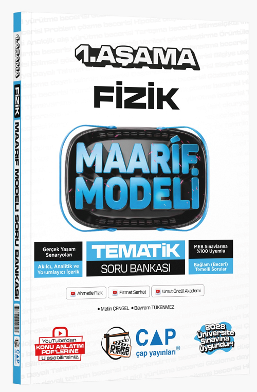 Çap Yayınları 2028 YKS TYT AYT Fizik Ders Platosu Maarif Modeli Tematik Soru Bankası 1. Aşama Çap Yayınları