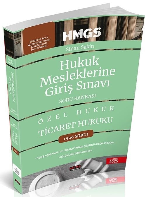 Savaş 2025 HMGS Özel Hukuk Ticaret Hukuku Soru Bankası 4. Baskı - Sinan Sakin Savaş Yayınları