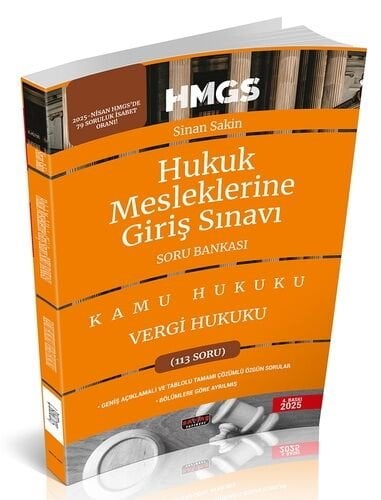 Savaş 2025 HMGS Kamu Hukuku Vergi Hukuku Soru Bankası 4. Baskı - Sinan Sakin Savaş Yayınları