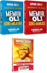 Yediiklim 2026 KPSS Lise Ortaöğretim Ön Lisans MEMUR OL Konu + Soru Bankası + 3 Deneme 3 lü Set Yediiklim Yayınları