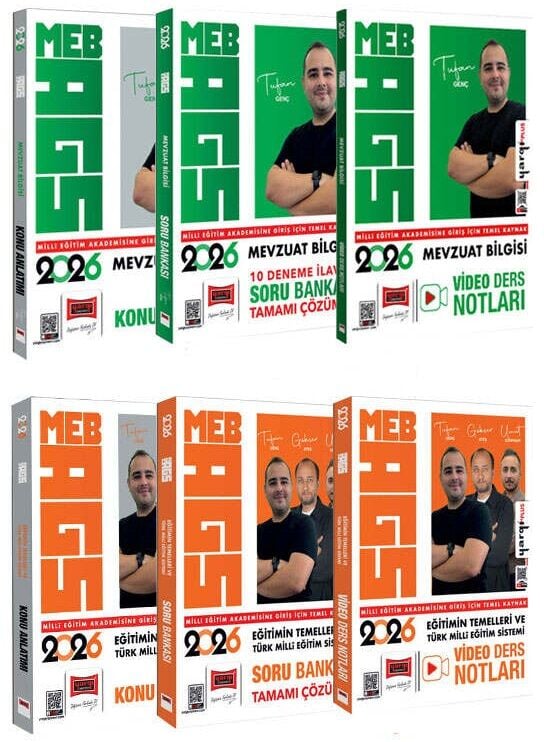 Yargı 2026 MEB-AGS Eğitimin Temelleri + Mevzuat Bilgisi Konu + Video Ders Notları + Soru Bankası 6 lı Set - Tufan Genç Yargı Yayınları