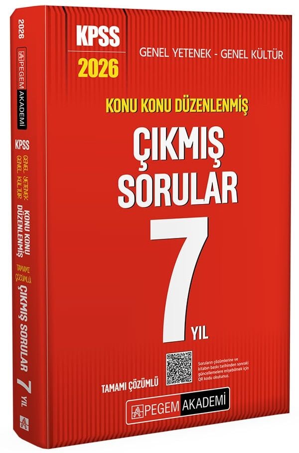 Pegem 2026 KPSS Genel Yetenek Genel Kültür Çıkmış Sorular Son 7 Yıl Konu Konu Çözümlü Pegem Akademi Yayınları