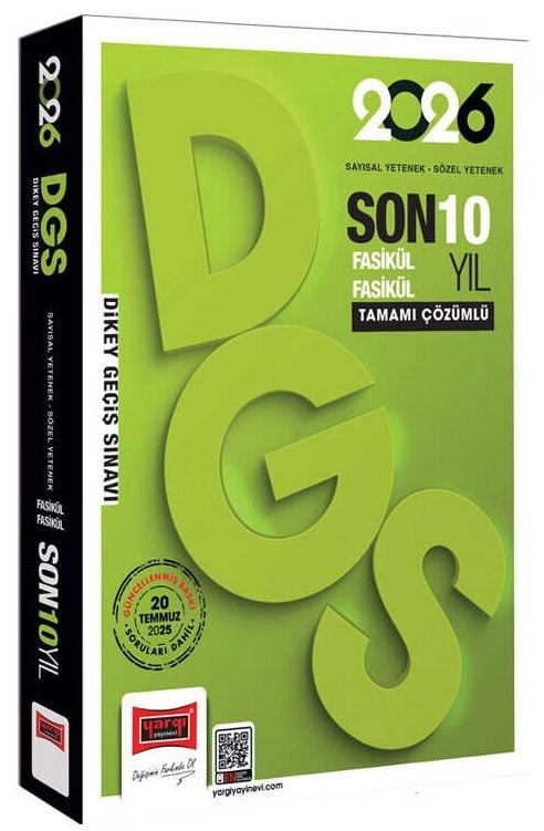 Yargı 2026 DGS Çıkmış Sorular Son 10 Yıl Fasikül Çözümlü Yargı Yayınları