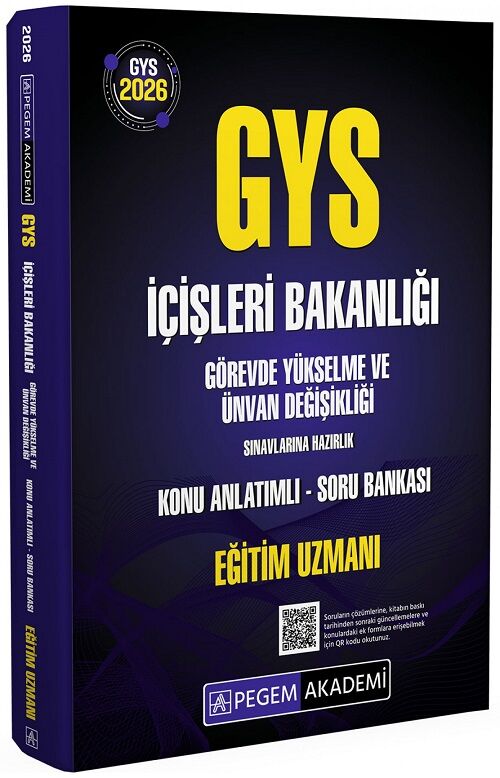 Pegem 2026 GYS İçişleri Bakanlığı Eğitim Uzmanlığı Konu Anlatımlı Soru Bankası Görevde Yükselme Pegem Akademi Yayınları