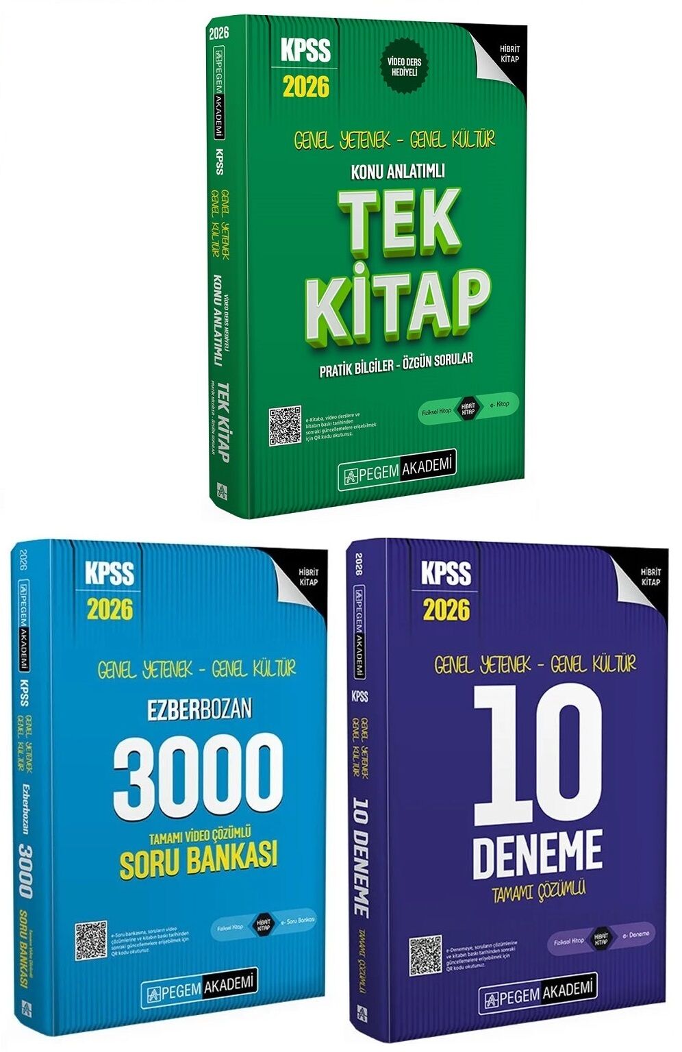 Pegem 2026 KPSS Genel Yetenek Genel Kültür Konu + Soru Bankası + 10 Deneme 3 lü Set Pegem Akademi Yayınları