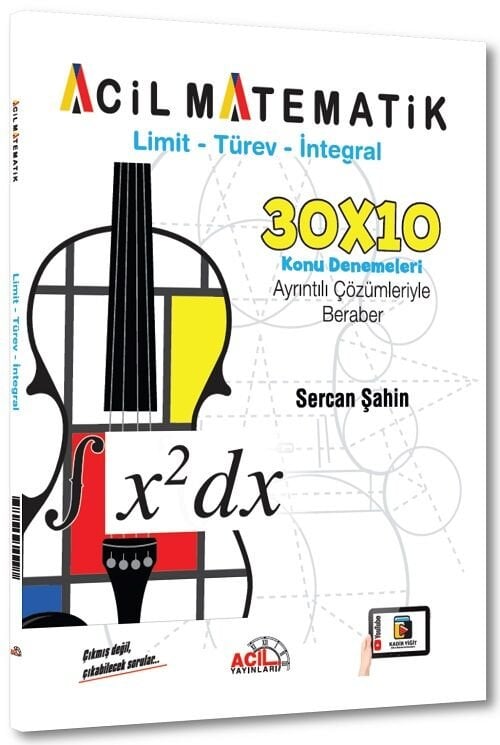 Acil YKS AYT Acil Matematik Limit, Türev, İntegral 30x10 Deneme Çözümlü Acil Yayınları