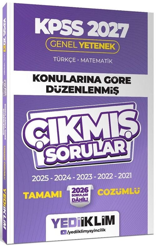 Yediiklim 2027 KPSS Genel Kültür Tarih-Coğrafya-Vatandaşlık Çıkmış Sorular Son 6 Yıl Konularına Göre Çözümlü Yediiklim Yayınları