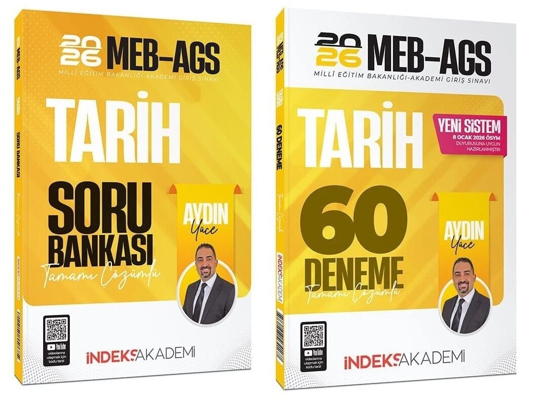 YENİ AGS - İndeks Akademi 2026 MEB-AGS Tarih Soru Bankası + 60 Deneme 2 li Set - Aydın Yüce İndeks Akademi Yayıncılık