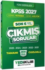 Yediiklim 2027 KPSS Genel Yetenek Genel Kültür Çıkmış Sorular Son 6 Yıl Çözümlü Yediiklim Yayınları