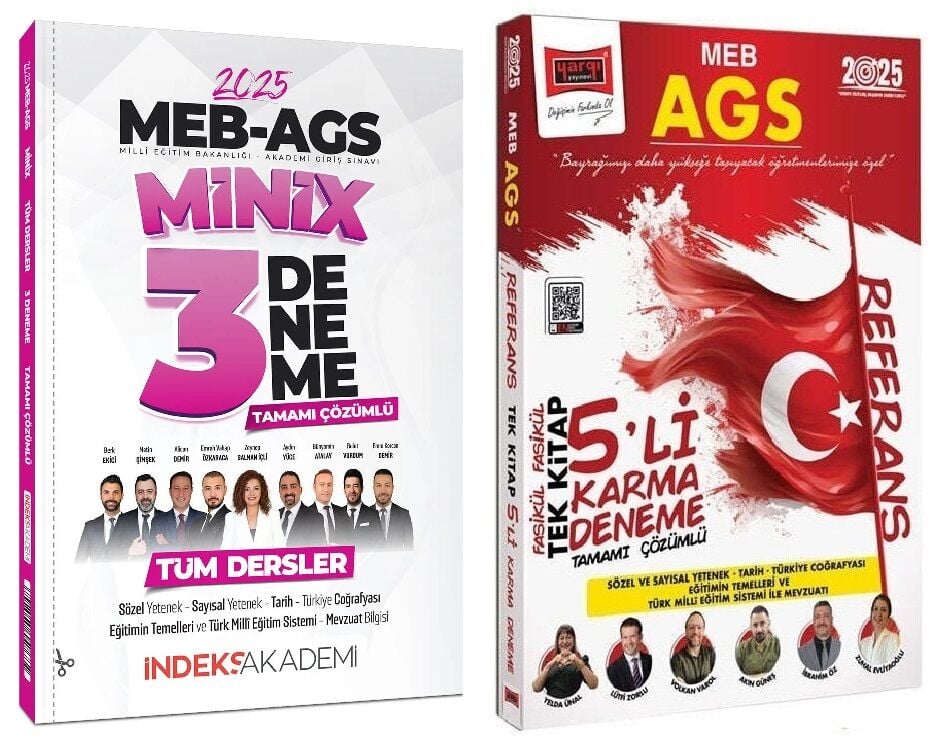 İndeks + Yargı 2025 MEB-AGS Tüm Dersler 3+5 Deneme 2 li Set İndeks Akademi + Yargı Yayıncılık
