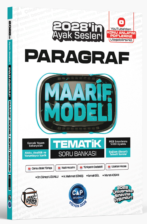 Çap Yayınları 2028 YKS TYT AYT Paragraf Ders Platosu Maarif Modeli Tematik Soru Bankası Çap Yayınları
