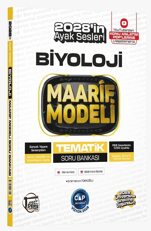 Çap Yayınları 2028 YKS TYT AYT Biyoloji Ders Platosu Maarif Modeli Tematik Soru Bankası Çap Yayınları