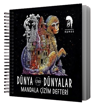Dünya İçinde Dünyalar Yetişkinler İçin Mandala Çizim Defteri Romos Yayınevi