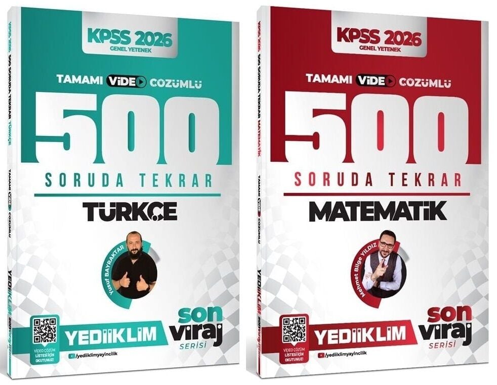 Yediiklim 2026 KPSS Türkçe + Matematik 1000 Soruda Tekrar Son Viraj Serisi 5 li Set Yediiklim Yayınları