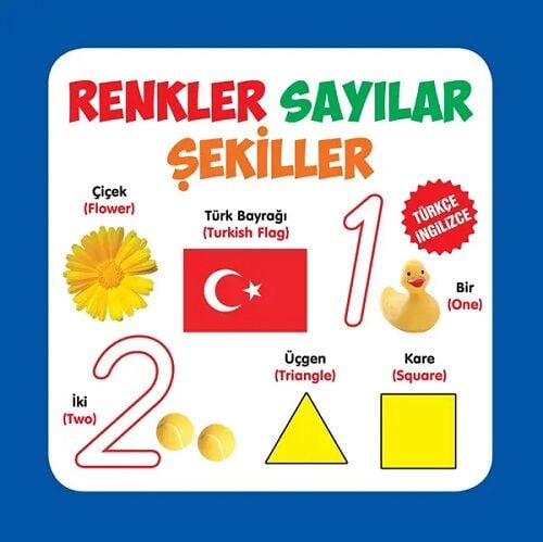 Türkçe İngilizce Renkler Sayılar Şekiller Parıltı Yayınları