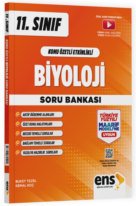 ENS Yayınları 11. Sınıf Biyoloji Konu Özetli Etkinlikli Maarif Modeli Soru Bankası ENS Yayınları