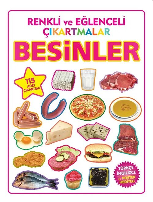 Renkli ve Eğlenceli Çıkartmalar - Besinler Parıltı Yayınları