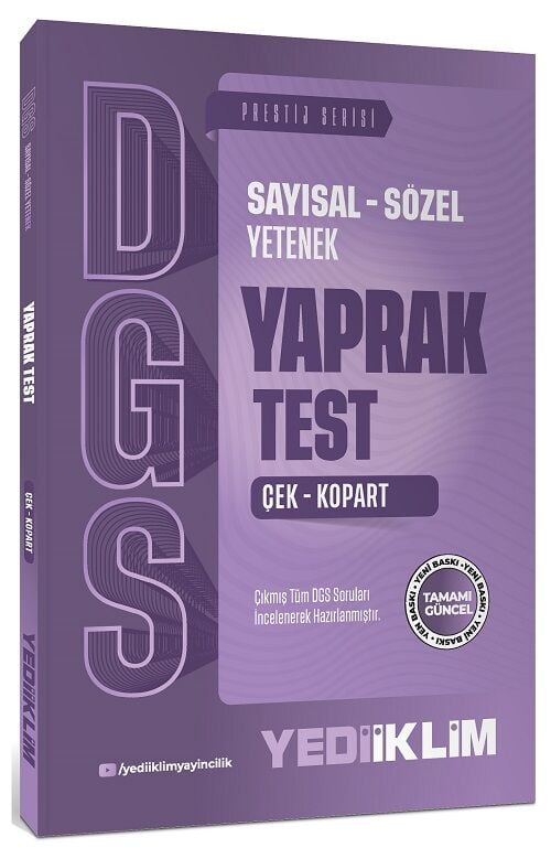 Yediiklim 2027 DGS Prestij Yaprak Test Yediiklim Yayınları