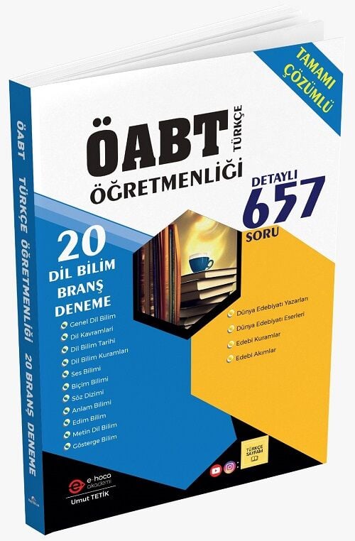 Umut Tetik ÖABT Türkçe Dil Bilim ve Batı Edebiyatı Soru Bankası ve 20 Branş Denemesi Çözümlü Umut Tetik