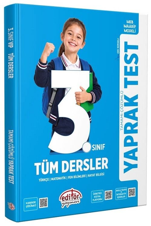 Editör 3. Sınıf Tüm Dersler Maarif Modeli Yaprak Test Editör Yayınları