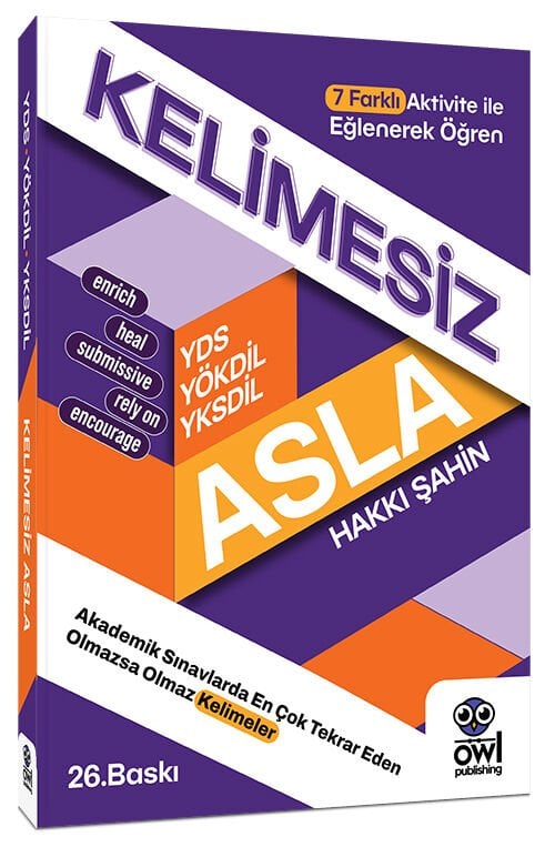 Owl Publishing YDS YÖKDİL YKSDİL Kelimesiz Asla 26. Baskı - Hakkı Şahin Owl Publishing