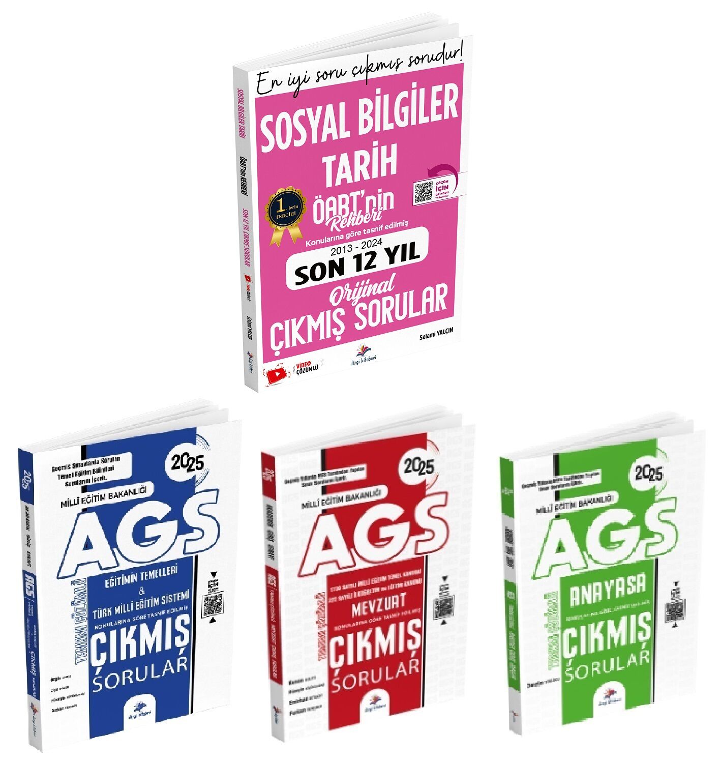 Dizgi Kitap 2025 ÖABT nin Rehberi Sosyal Bilgiler Tarih + AGS Eğitimin Temelleri ve Türk Milli Eğitim Sistemi + Mevzuat + Anayasa Çıkmış Sorular 4 lü Set - Adem Hakan Dizgi Kitap Yayınları
