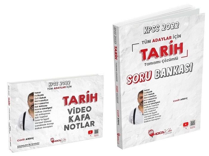 SÜPER FİYAT - Hoca Kafası 2022 KPSS Tarih Video Kafa Notlar + Soru 2 li Set - Cavit Ardıç Hoca Kafası Yayınları