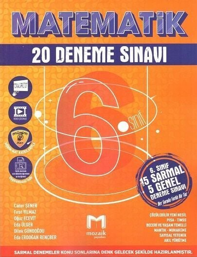 Mozaik 6. Sınıf Matematik 20 Deneme Mozaik Yayınları