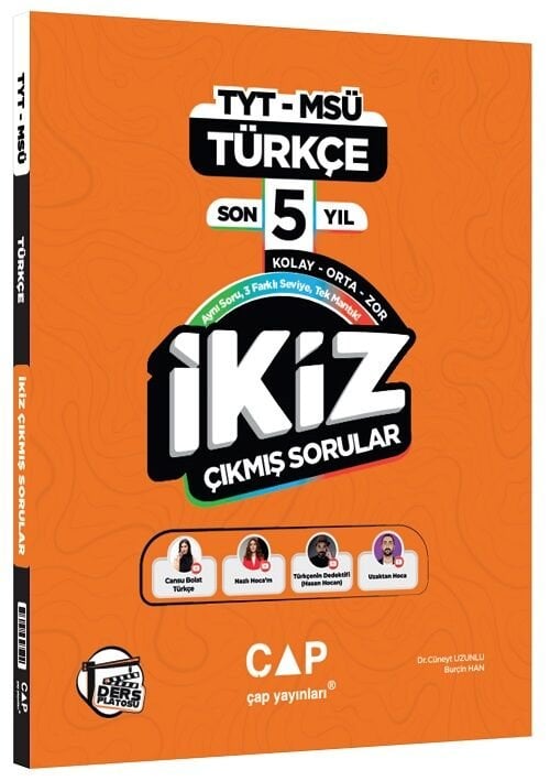 Çap Yayınları TYT MSÜ Türkçe İkiz Çıkmış Sorular Son 5 Yıl Çap Yayınları
