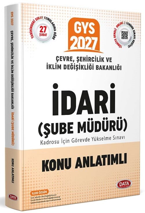 Data 2027 GYS Çevre Şehircilik İklim Değişikliği Bakanlığı İdari Şube Müdürü Konu Anlatımlı Görevde Yükselme Data Yayınları