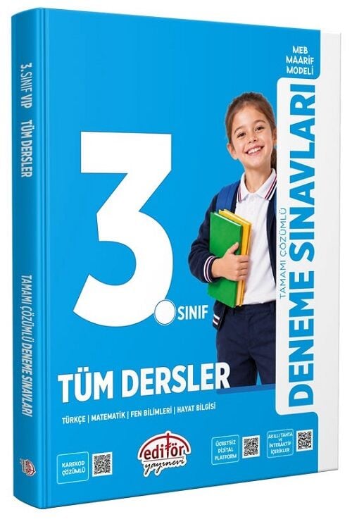 Editör 3. Sınıf Tüm Dersler Maarif Modeli Deneme Sınavları Editör Yayınları