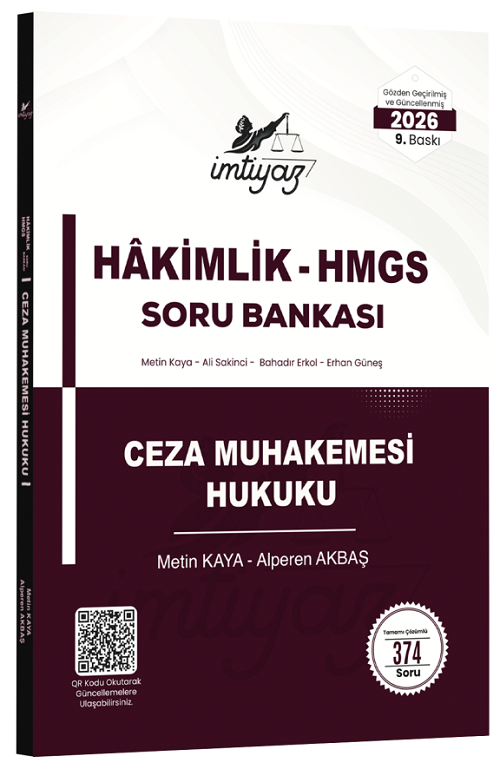 İmtiyaz 2026 HMGS Hakimlik Ceza Muhakemesi Hukuku Soru Bankası 9. Baskı - Metin Kaya İmtiyaz Yayıncılık