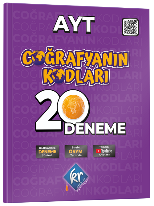 KR Akademi YKS AYT Coğrafyanın Kodları 20 Deneme Çözümlü - Yunus Turan KR Akademi Yayınları