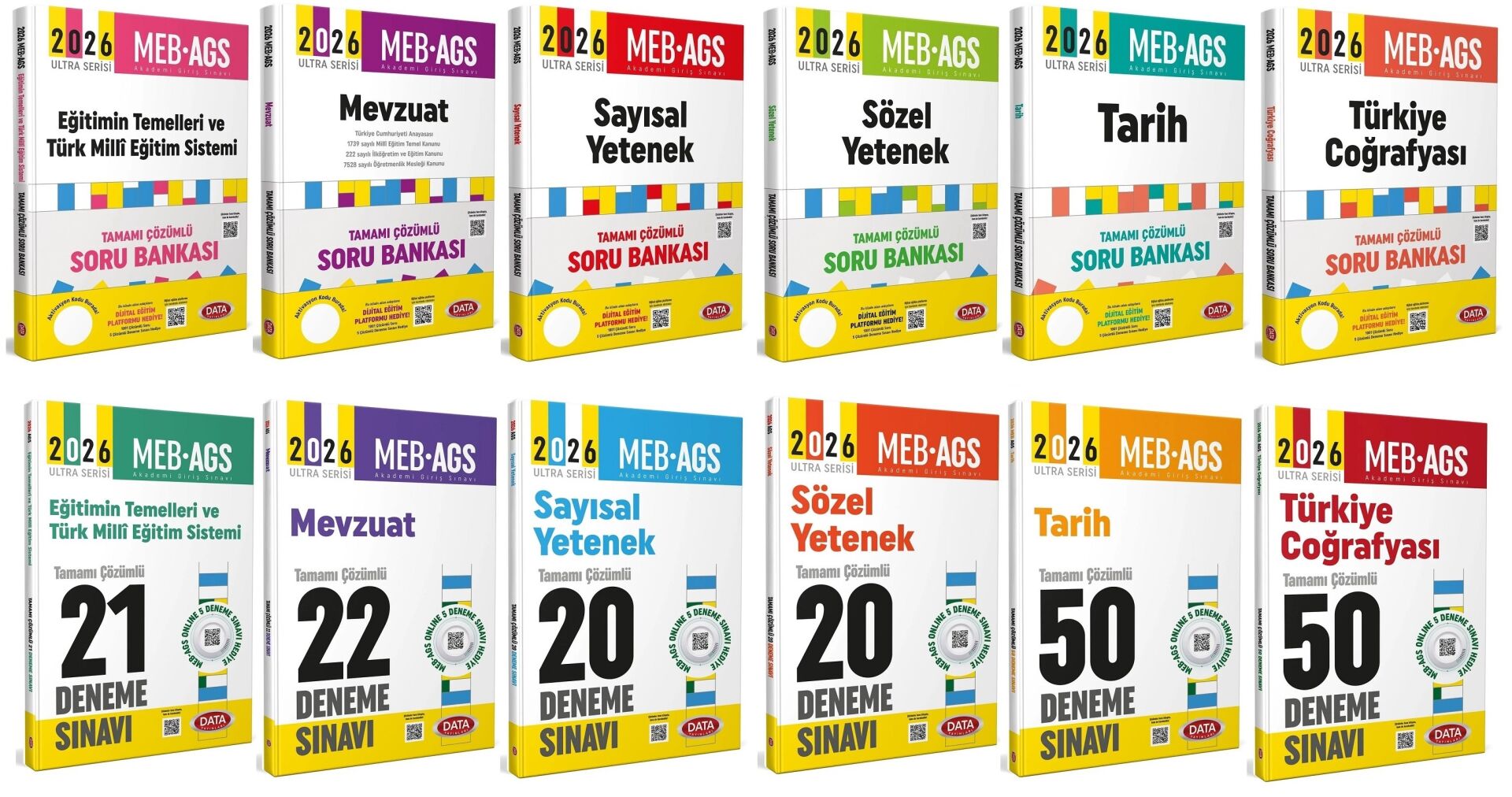 Data 2026 MEB-AGS Tüm Dersler Soru Bankası + 183 Deneme 12 li Set Ultra Serisi Data Yayınları