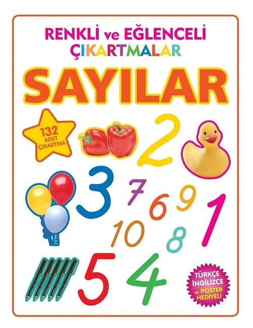 Renkli ve Eğlenceli Çıkartmalar - Sayılar Parıltı Yayınları